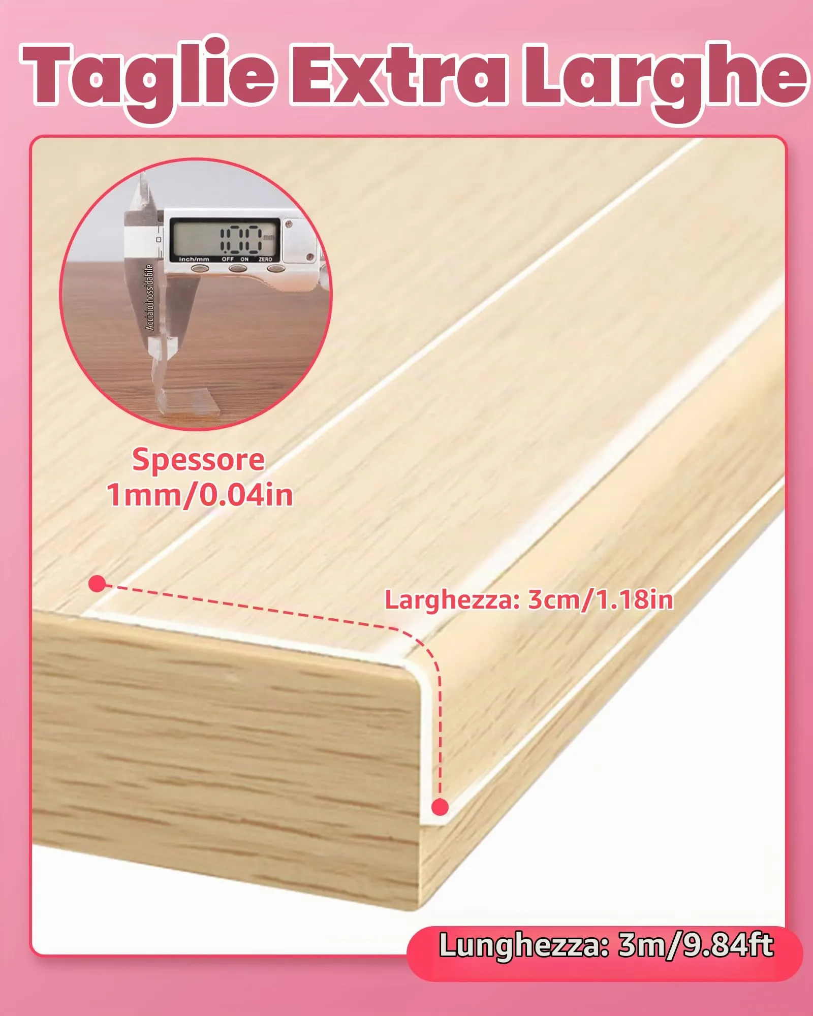 Loiion Protezione Bordi Bambino Adesivo Trasparente 3m x 3cm - immagine 5
