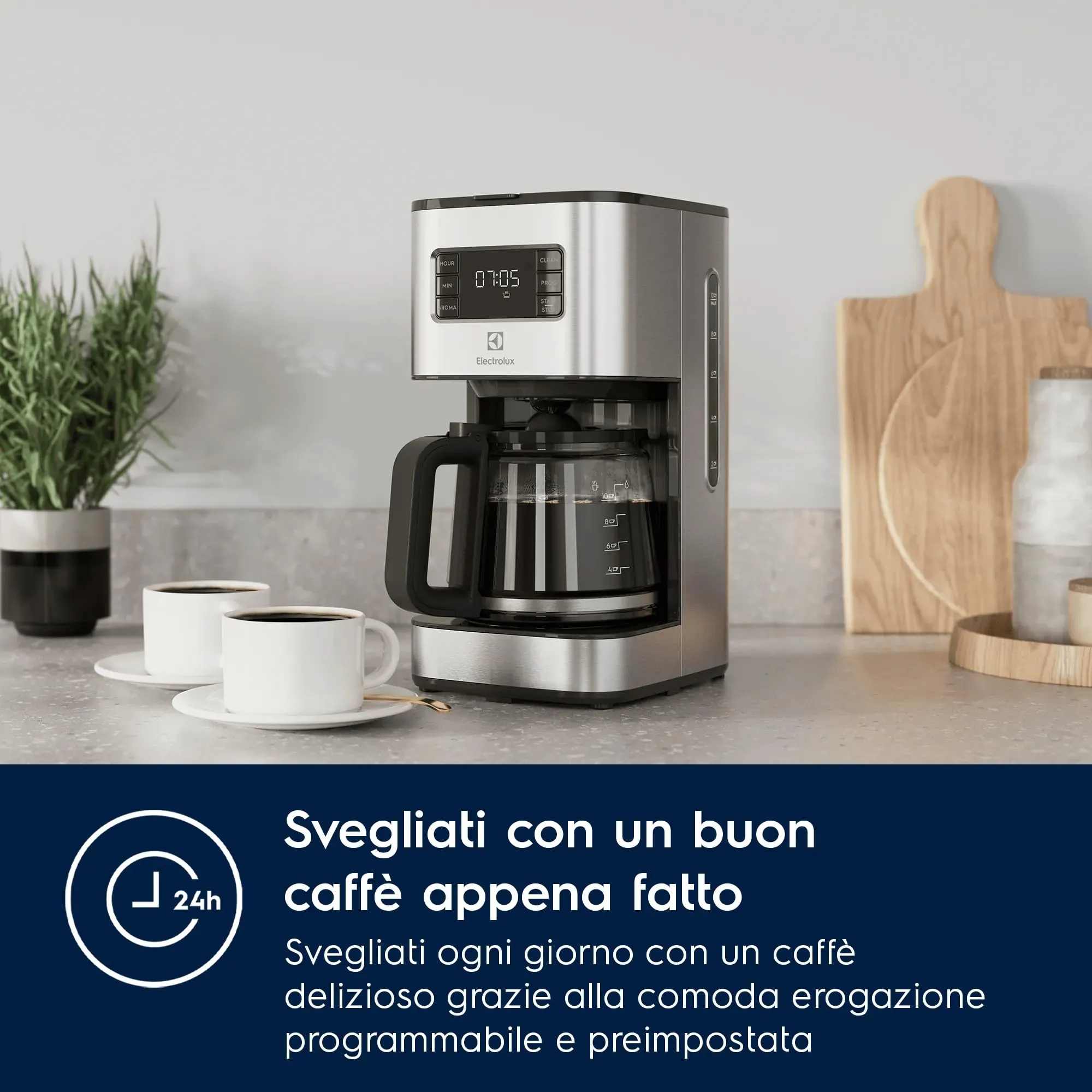 Electrolux Macchina da Caffè Americano E5CM1-6ST Inox 1,38 L - immagine 2