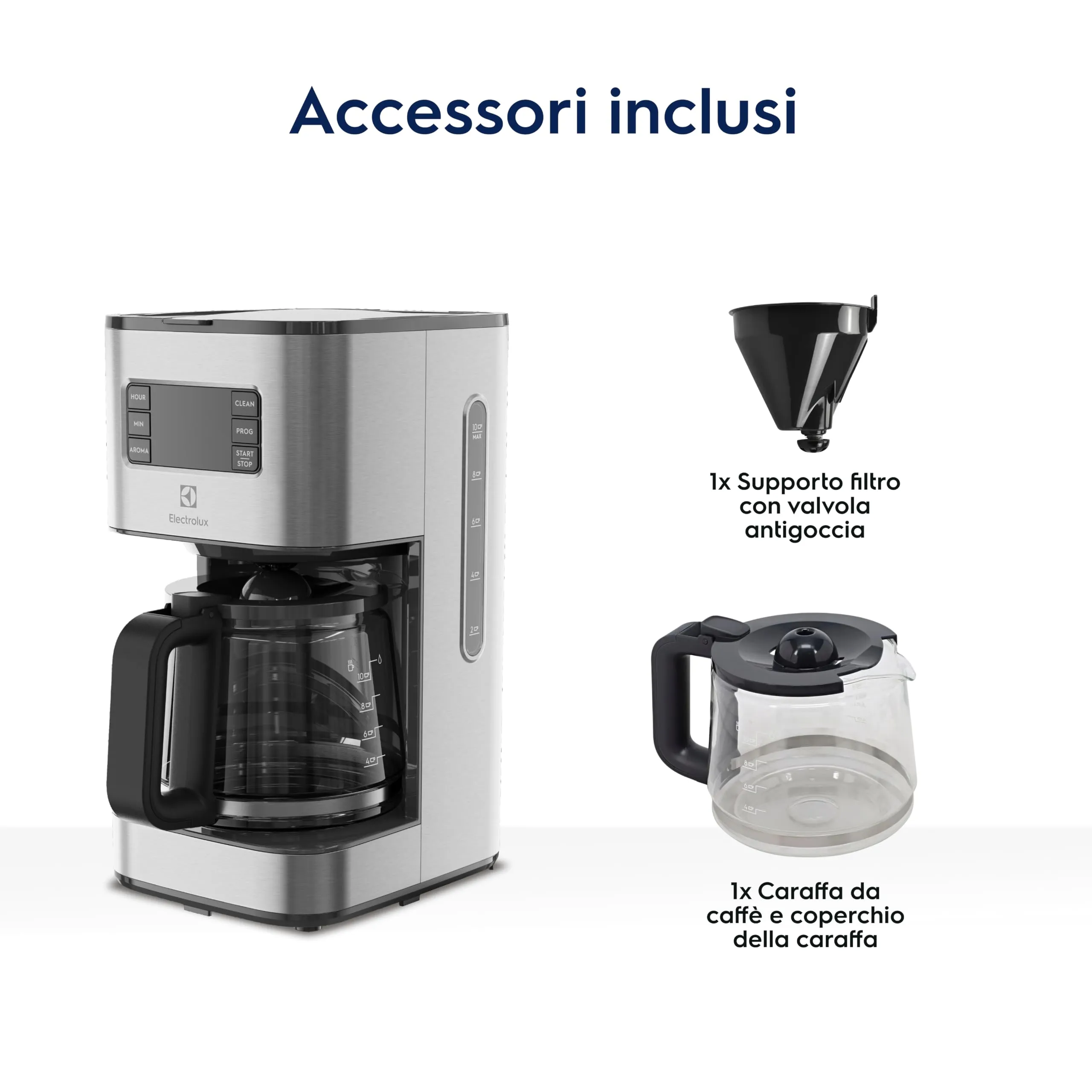 Electrolux Macchina da Caffè Americano E5CM1-6ST Inox 1,38 L - immagine 7