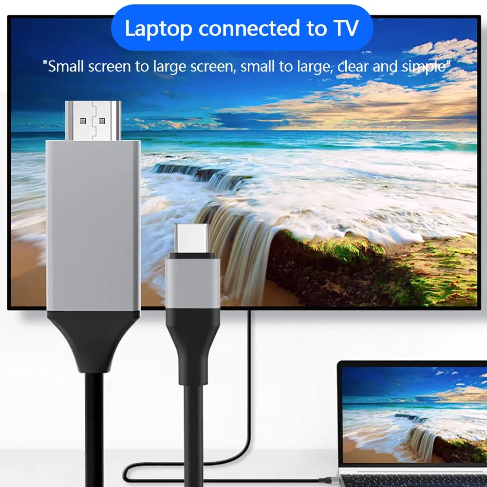 Abauoat Cavo USB C to HDMI 4K Thunderbolt 3/4, 2m - immagine 5