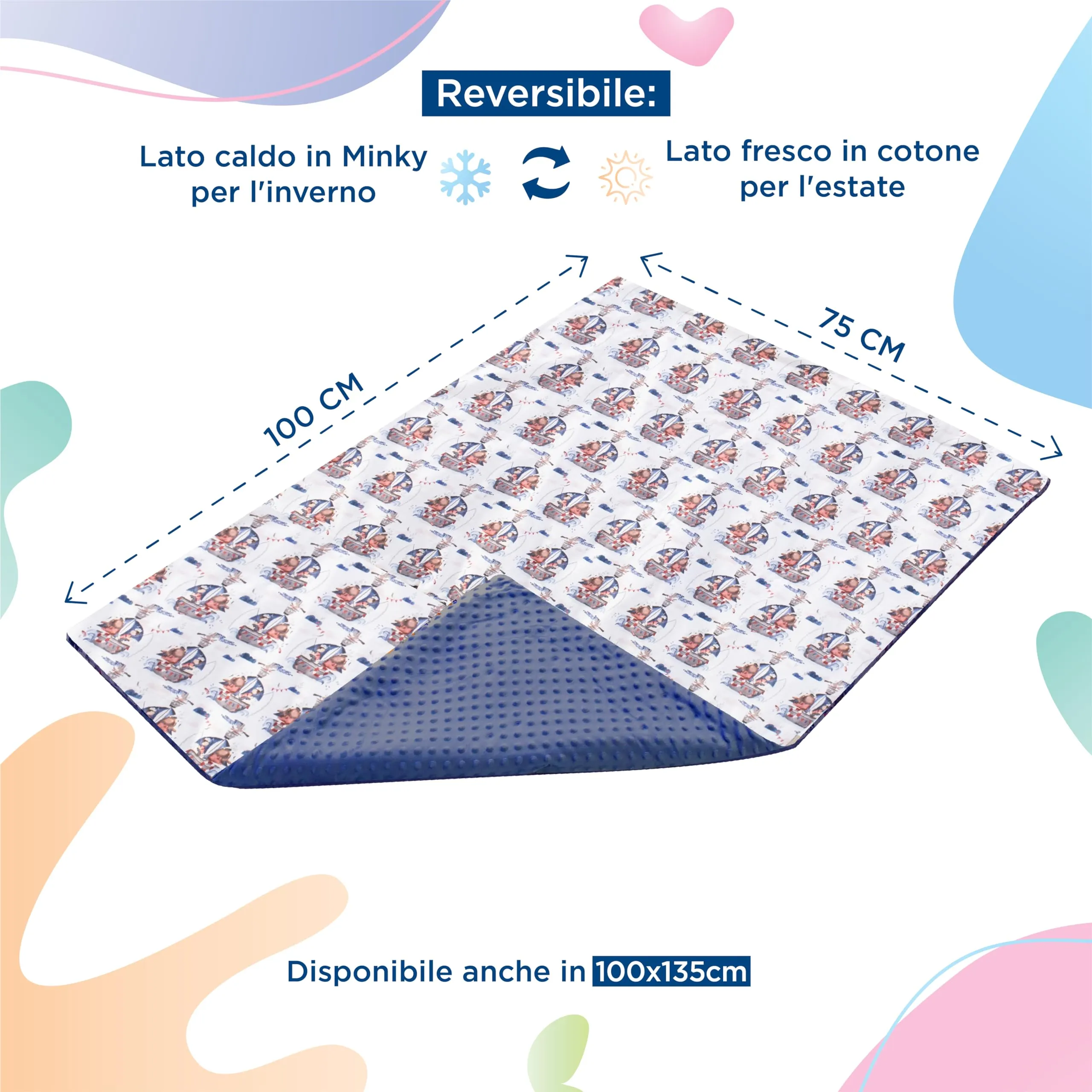 SUPERBE BEBE Copertina Neonato Invernale 75x100 in Cotone Oeko Tex, Coperta Pile Morbida per Culla e Lettino - immagine 3