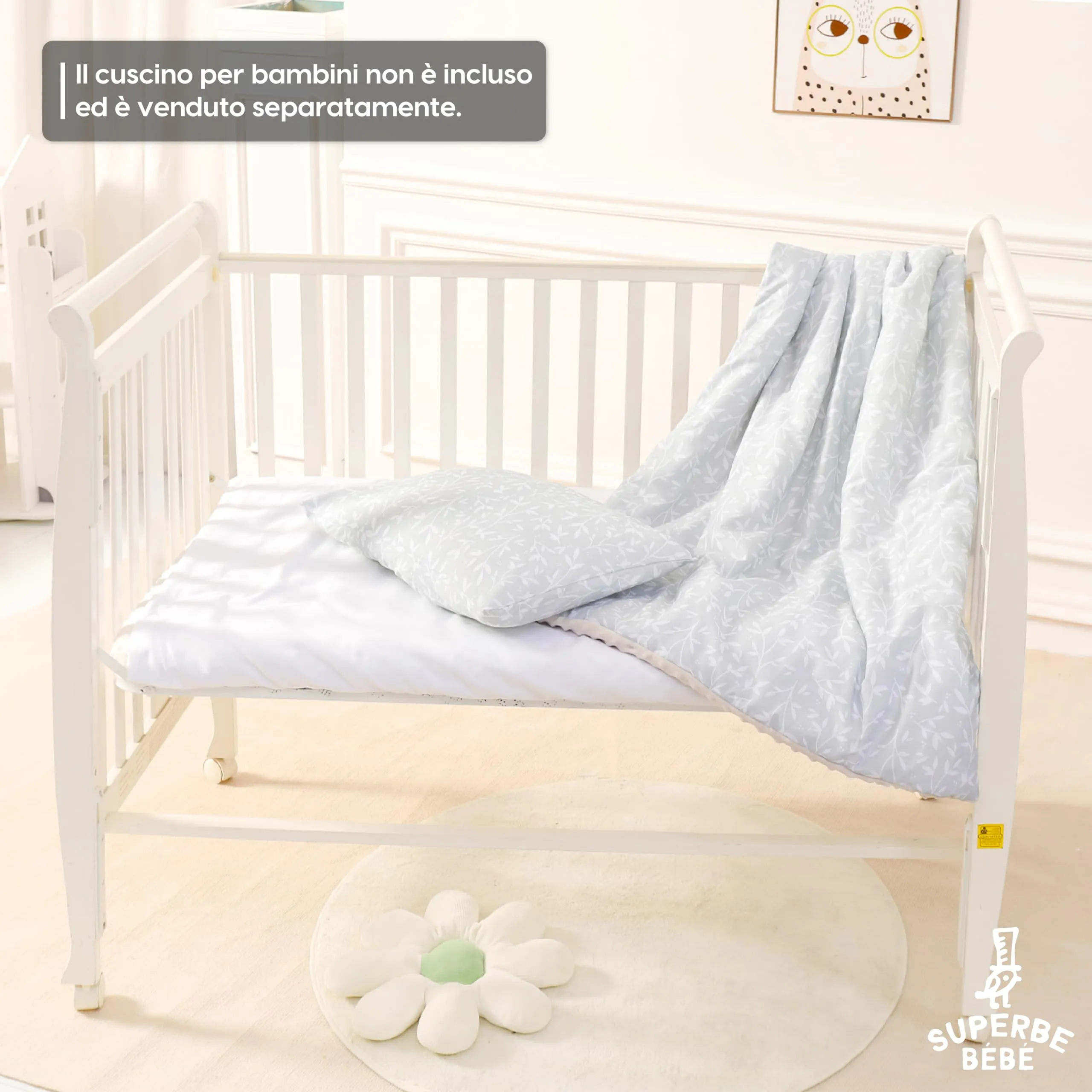 SUPERBE BEBE Copertina Neonato Invernale 75x100 in Cotone Oeko Tex, Coperta Pile Morbida per Culla e Lettino - immagine 4