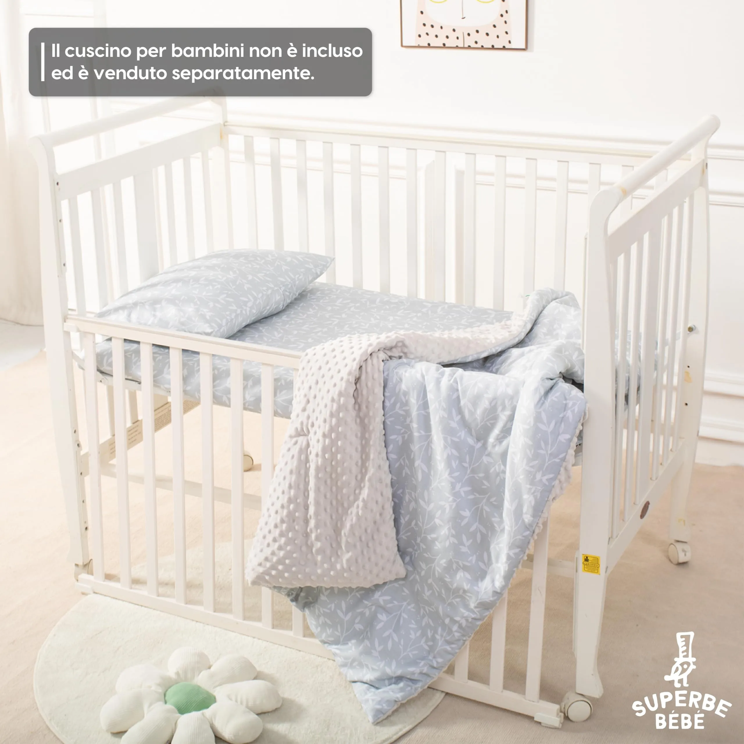 SUPERBE BEBE Copertina Neonato Invernale 75x100 in Cotone Oeko Tex, Coperta Pile Morbida per Culla e Lettino - immagine 5