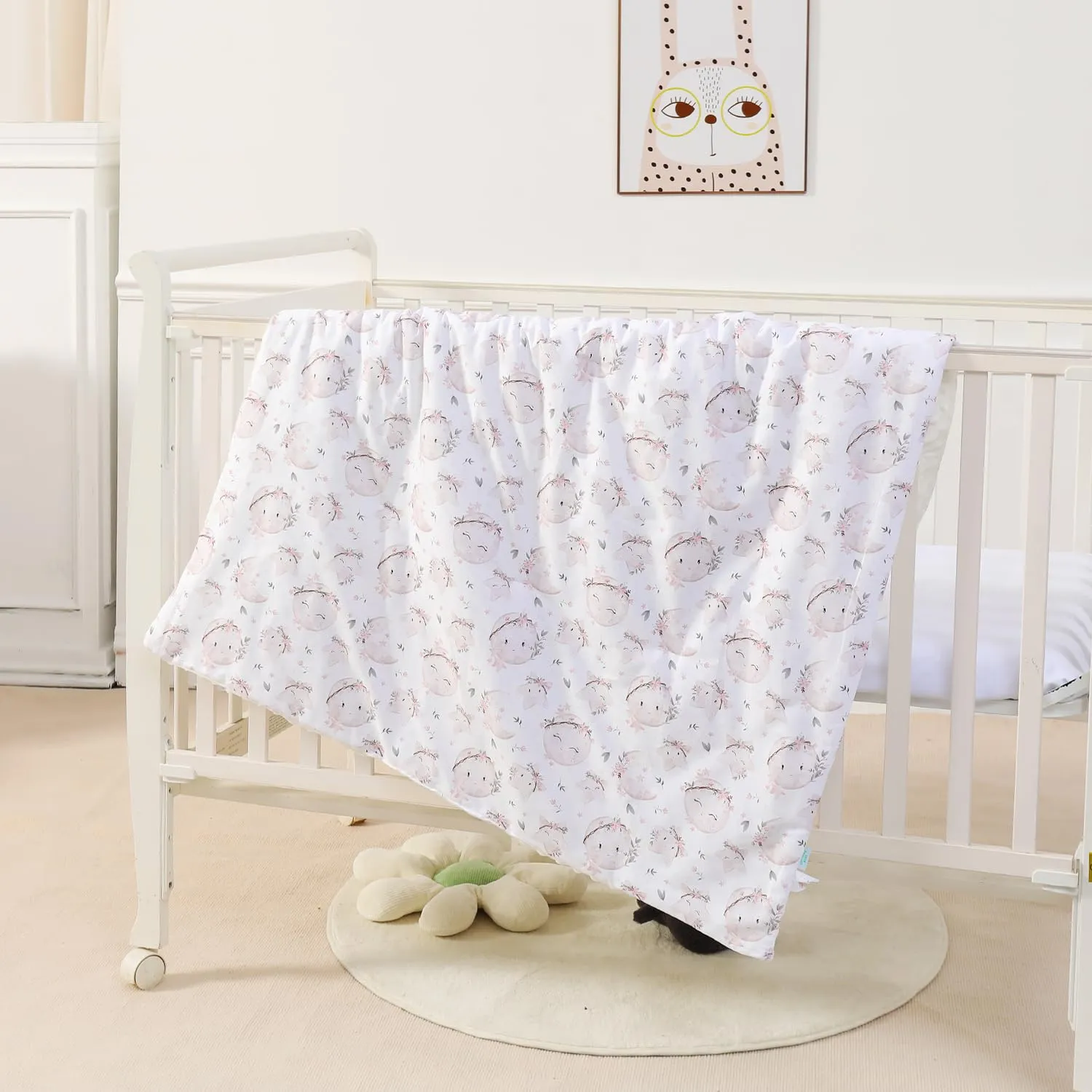 SUPERBE BEBE Copertina Neonato Invernale in Cotone Oeko Tex 100x135 cm Aster White - immagine 8