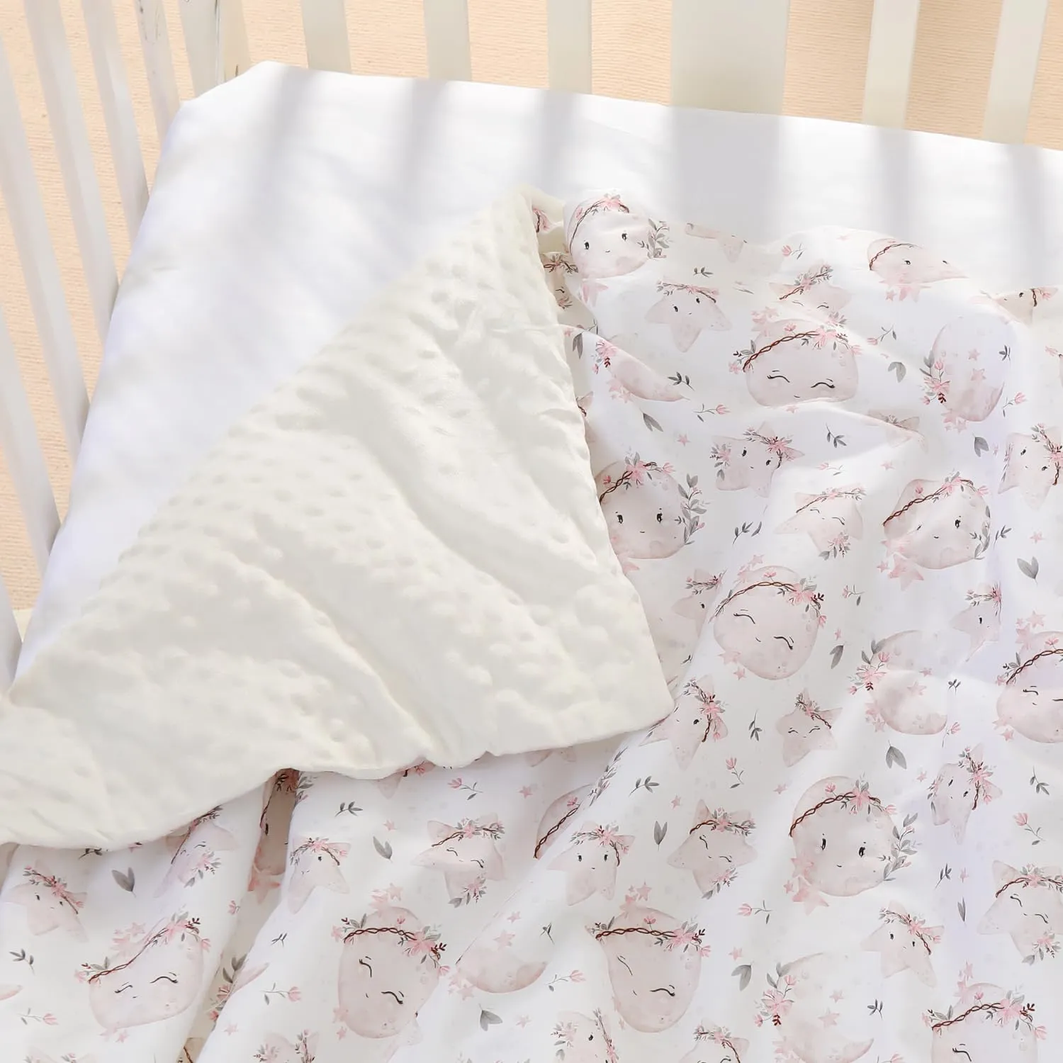 SUPERBE BEBE Copertina Neonato Invernale in Cotone Oeko Tex 100x135 cm Aster White - immagine 9