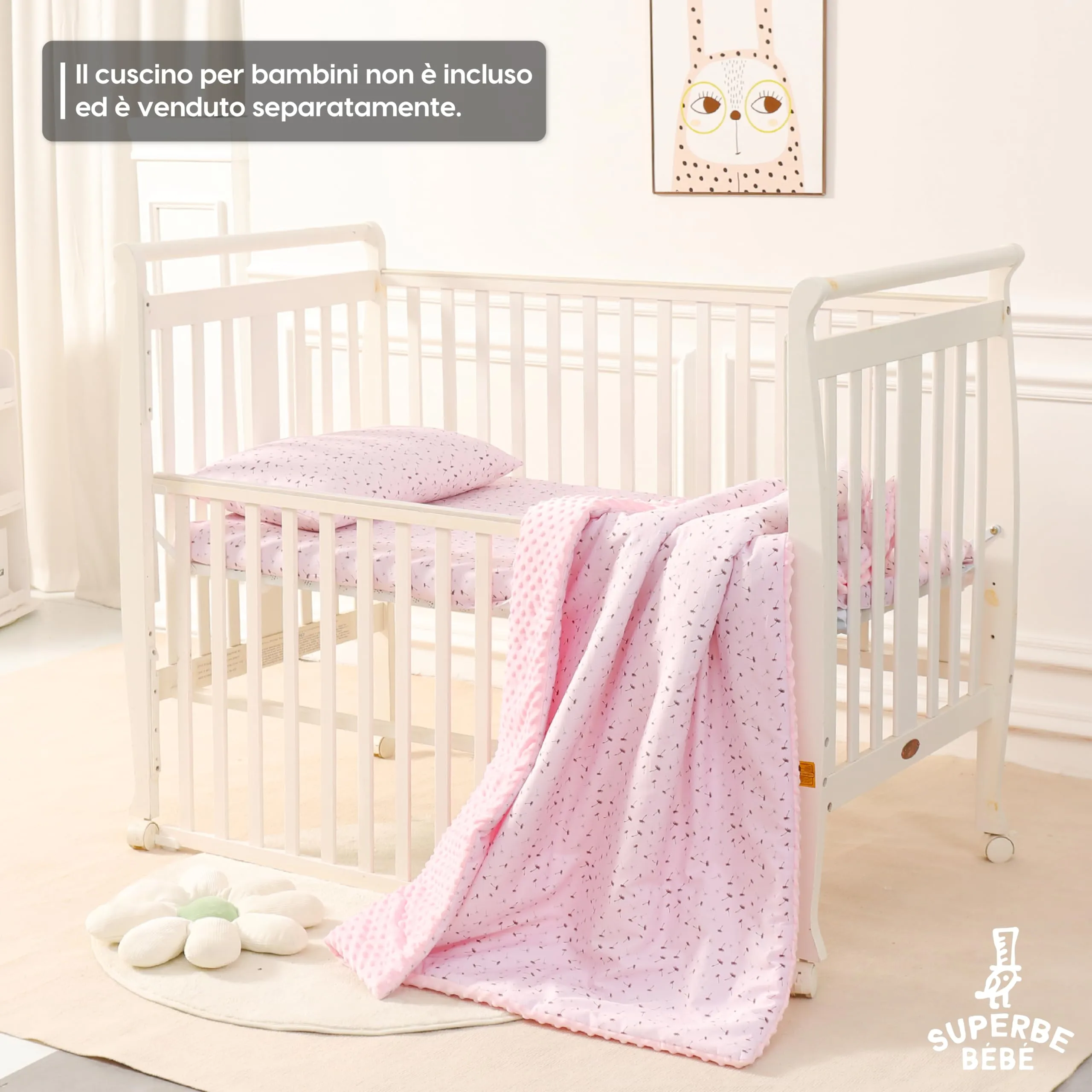 SUPERBE BEBE Copertina Neonato Invernale Scozzese in Cotone Oeko Tex, 100x135cm, Colore Dandelion - immagine 4