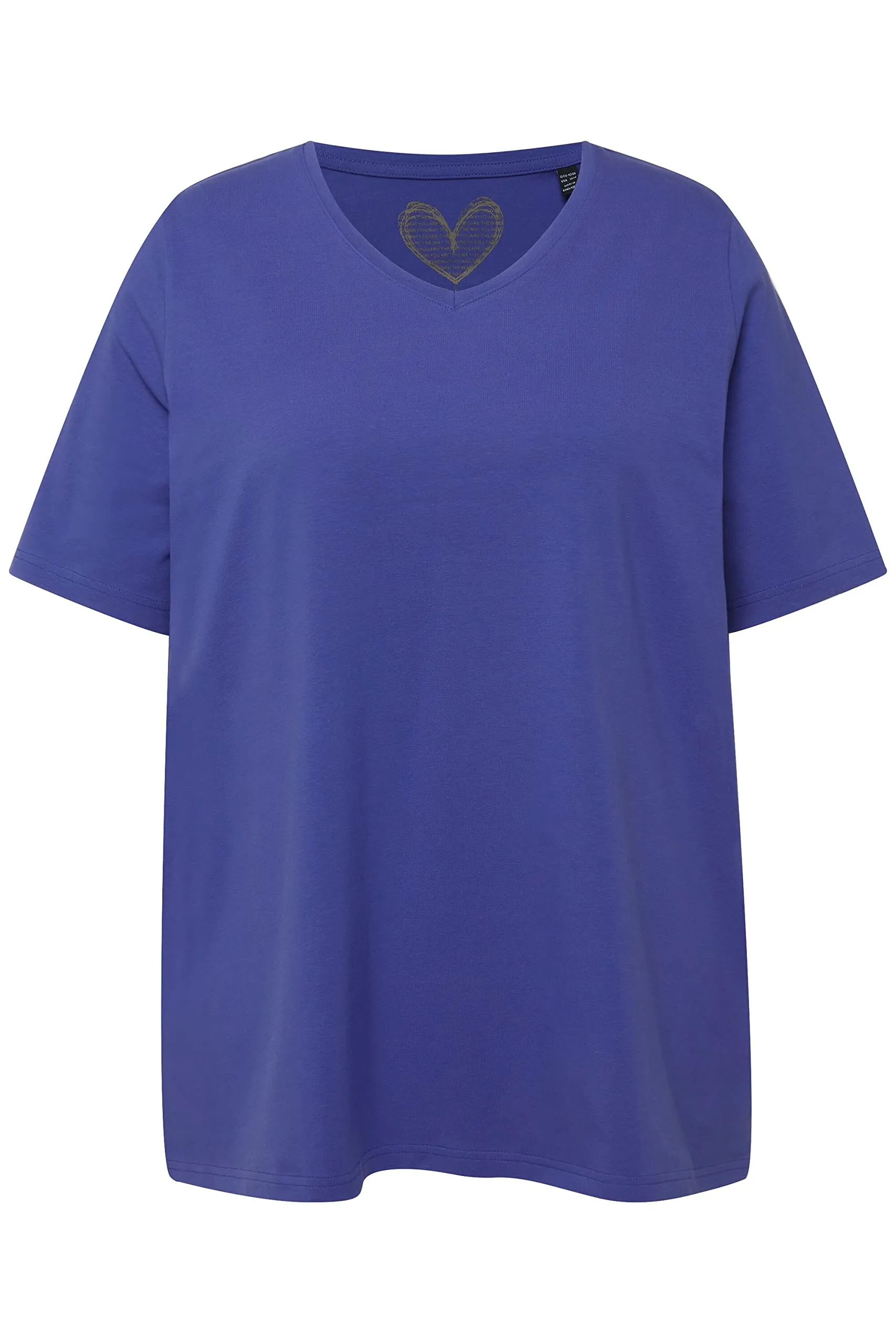 Ulla Popken Maglietta da Donna Linea A Scollo a V Mezza Manica Blu/Viola 60/62 IT - immagine 3