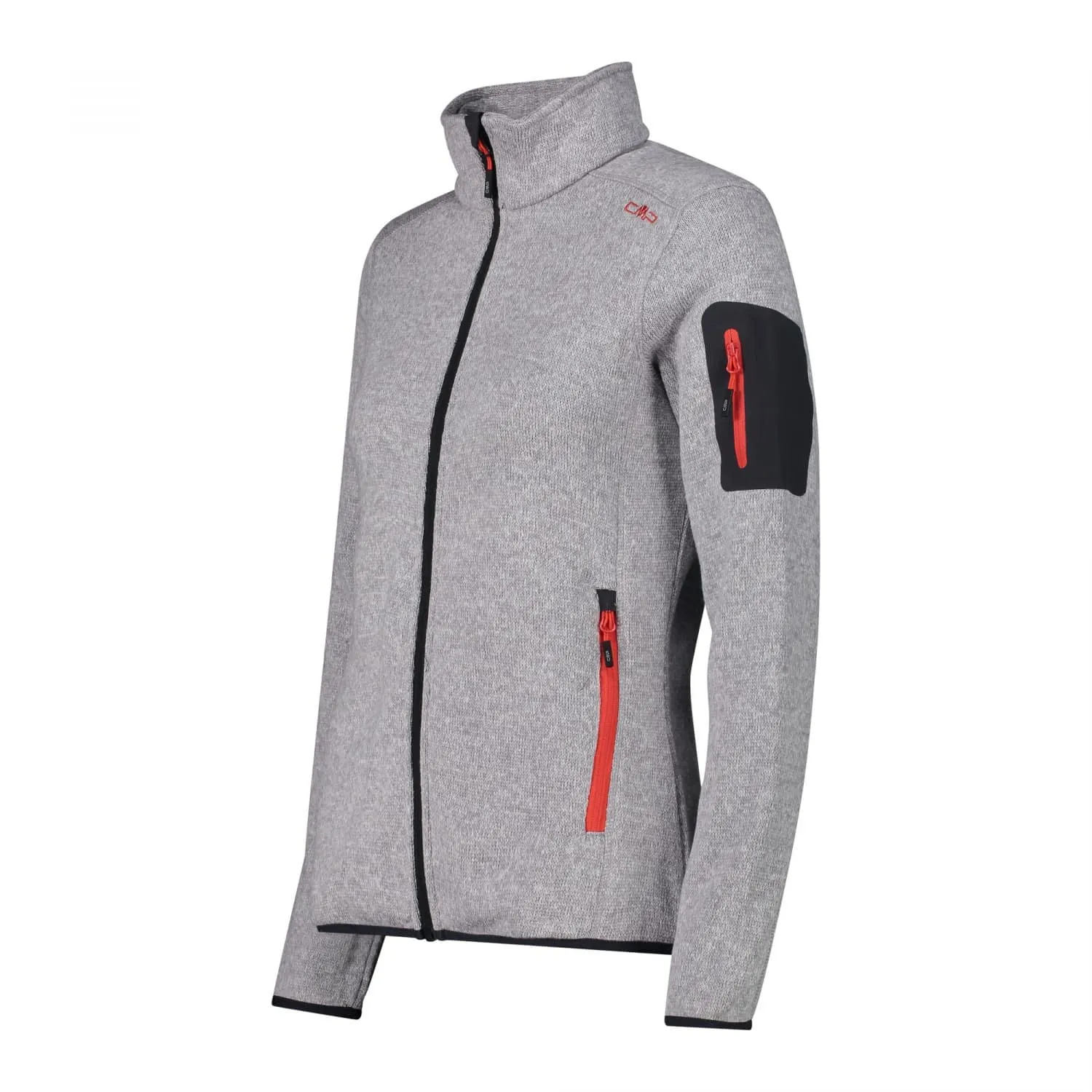 CMP Giacca Knit-tech da Donna, Silver/Campari, 48 - immagine 3