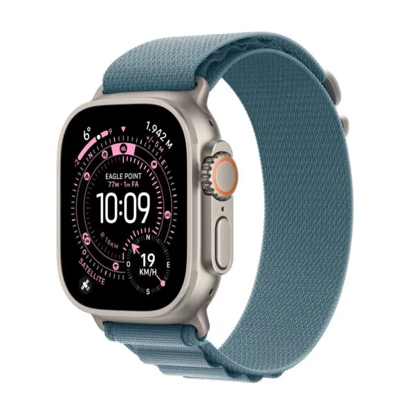 Apple Watch Ultra 3 (2025) GPS + Cellular 49mm Natural Titanium Case with Alpine Loop Light Blue M EU - immagine 1
