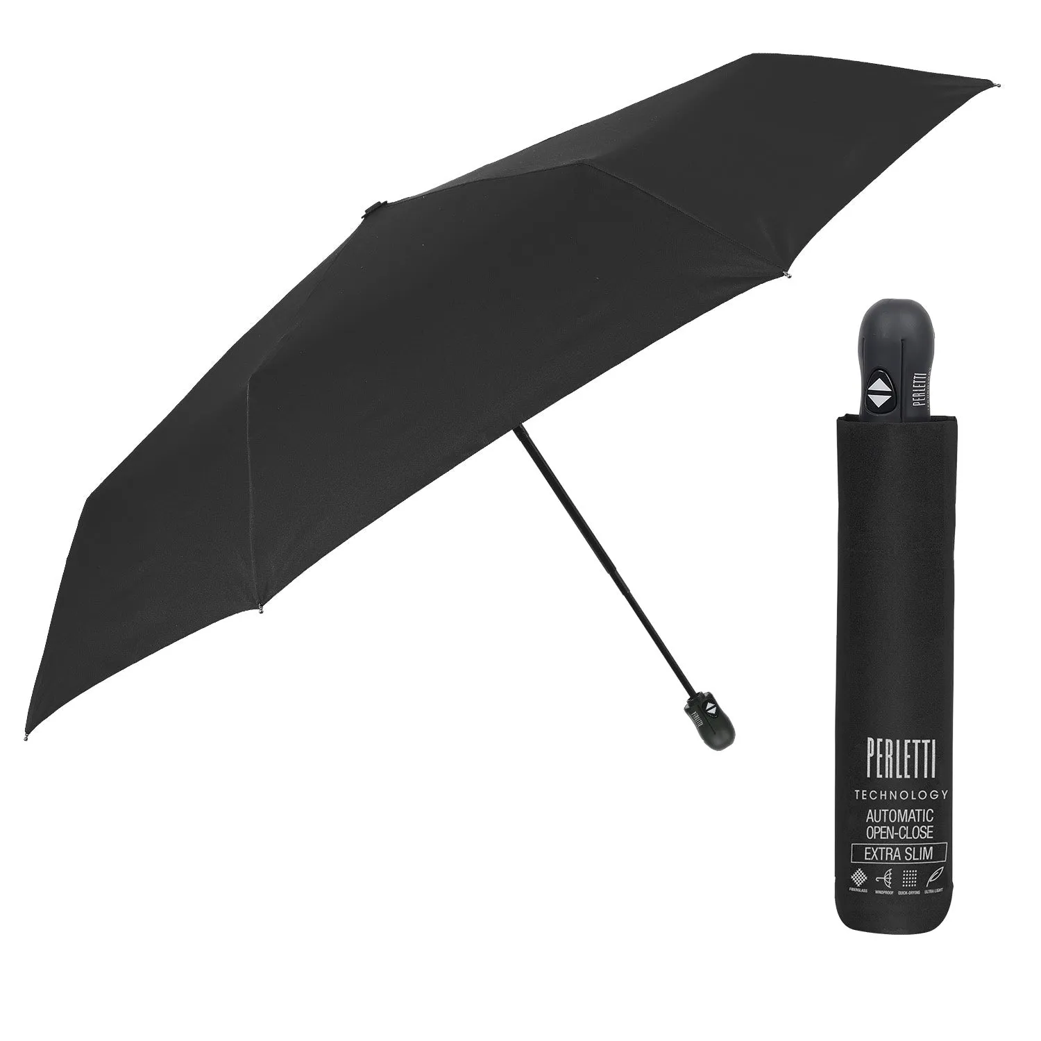 Perletti Ombrello Nero Extra Compatto - immagine 1