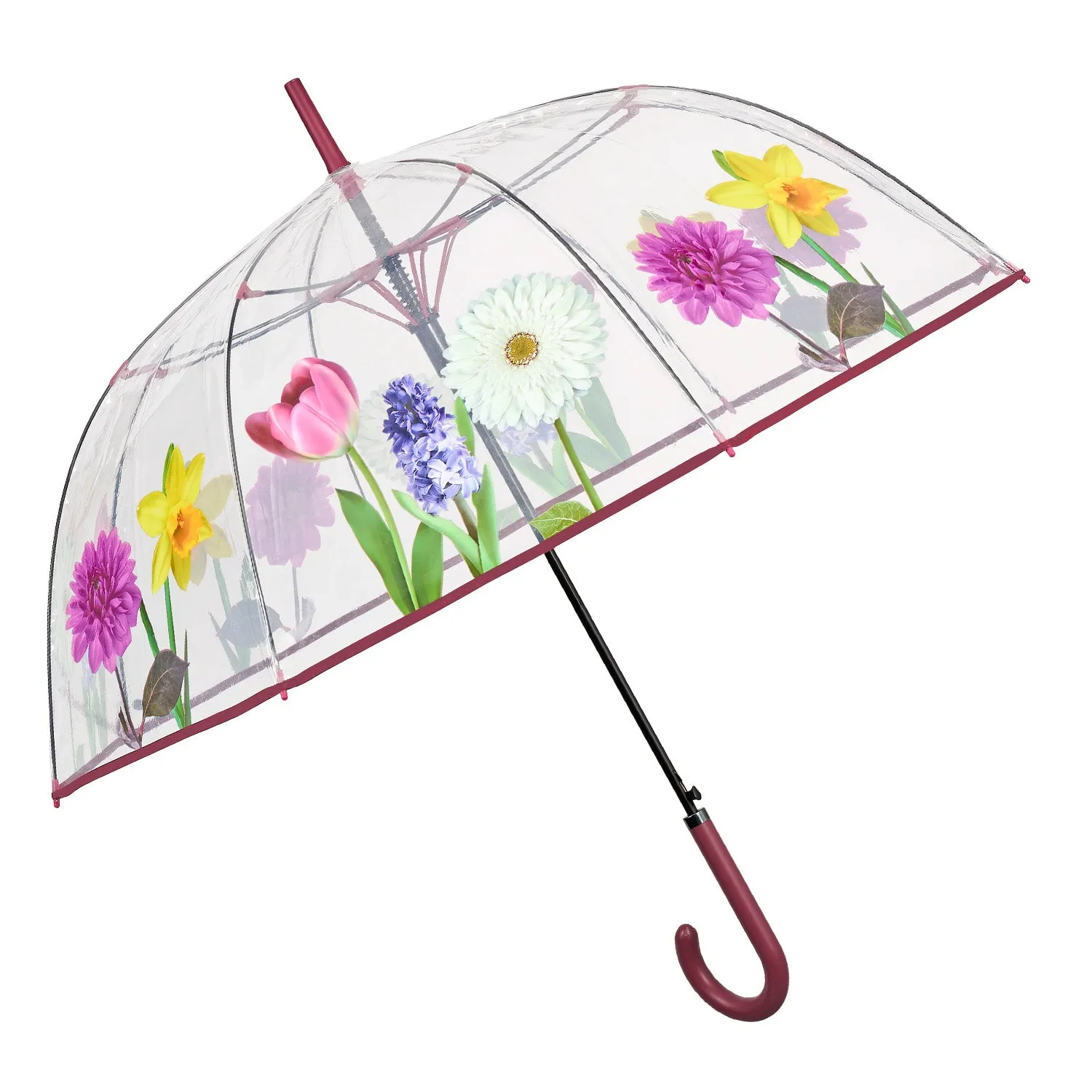 Perletti Ombrello Trasparente Floreale - immagine 1