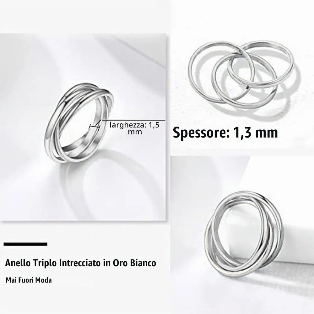 QKEPCY Anello Antistress Donna Intrecciato Nodo in Acciaio Inossidabile, Argento, Misura 8 - immagine 6