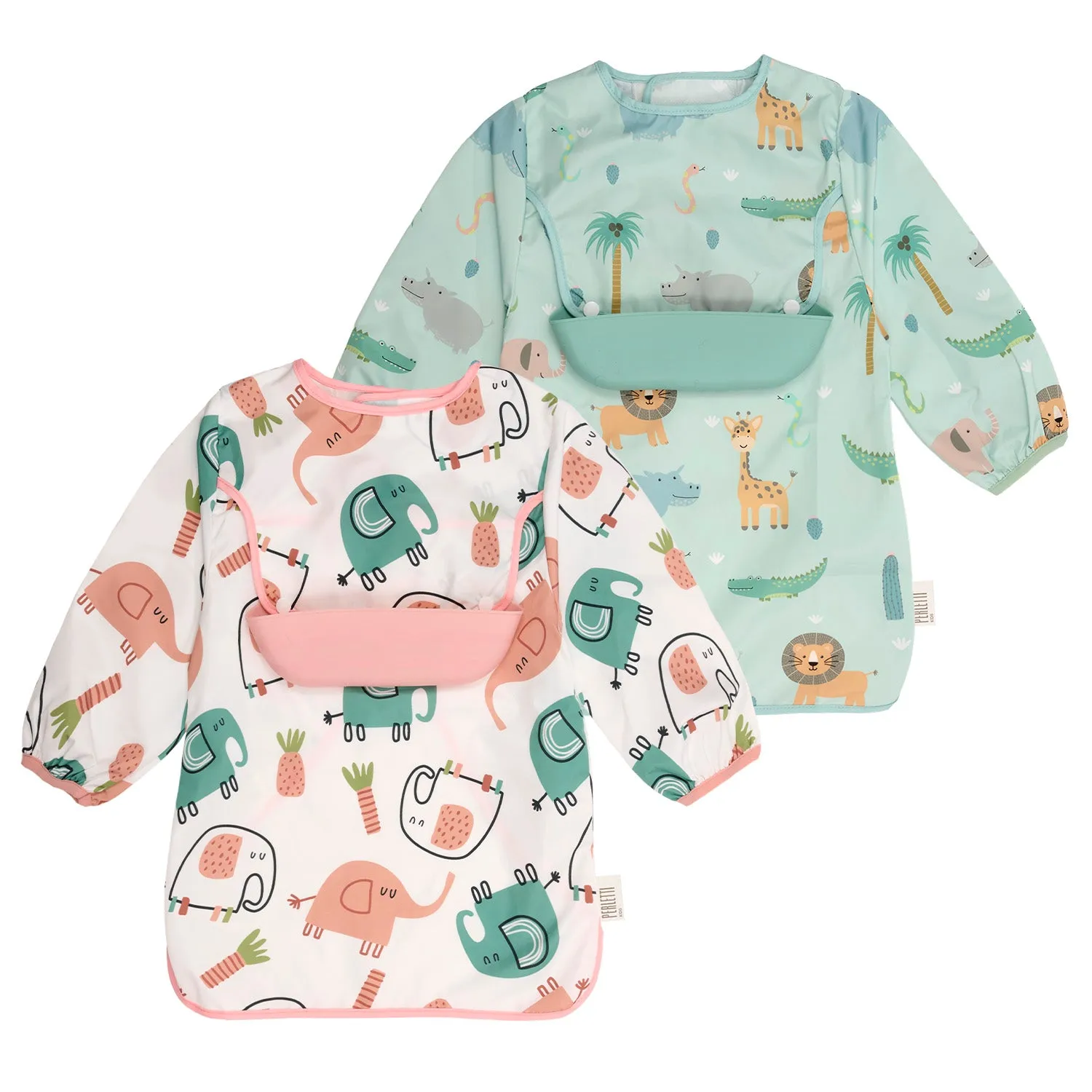 Perletti Bavaglino Impermeabile con Maniche - Pack Doppio Bambina - immagine 1