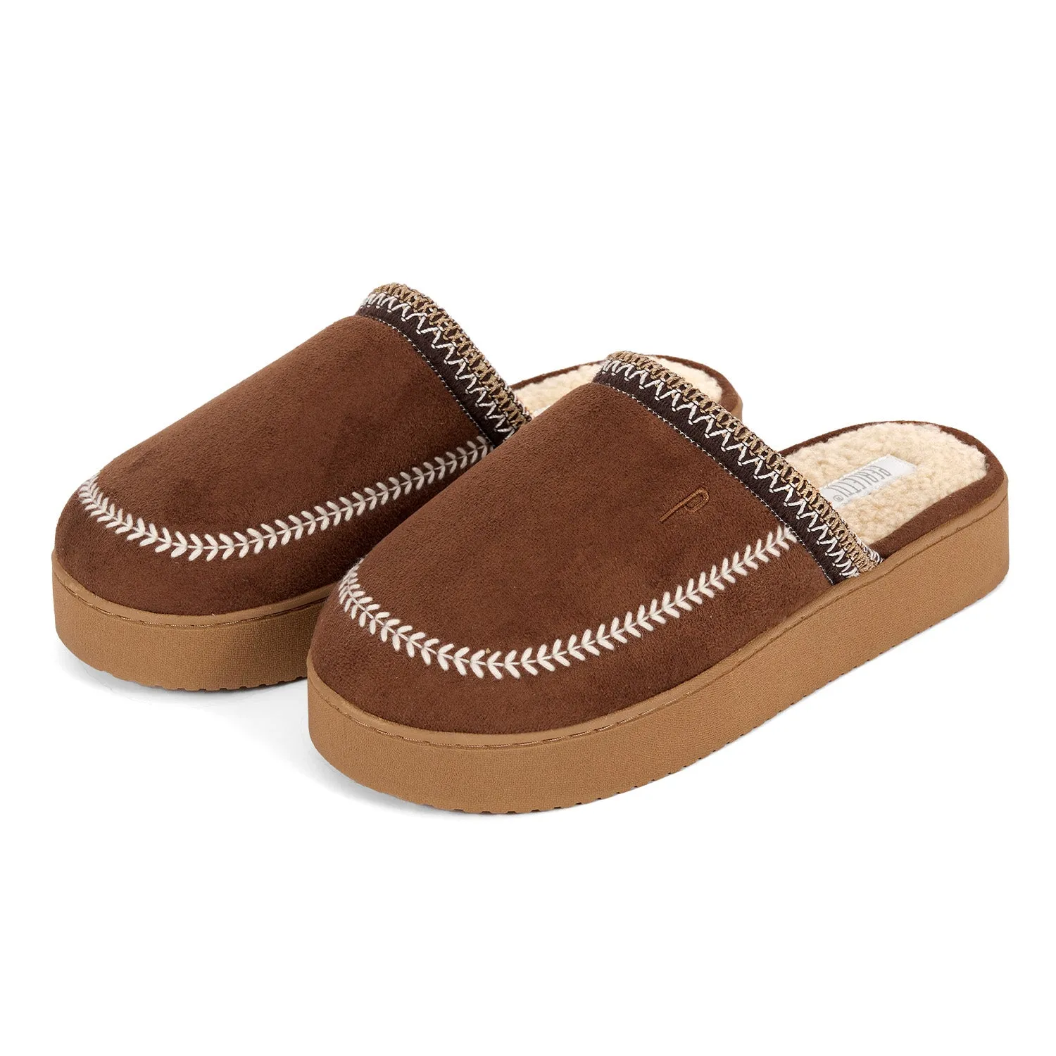 Perletti Pantofole Donna con Suola Platform Stile Etnico - immagine 1
