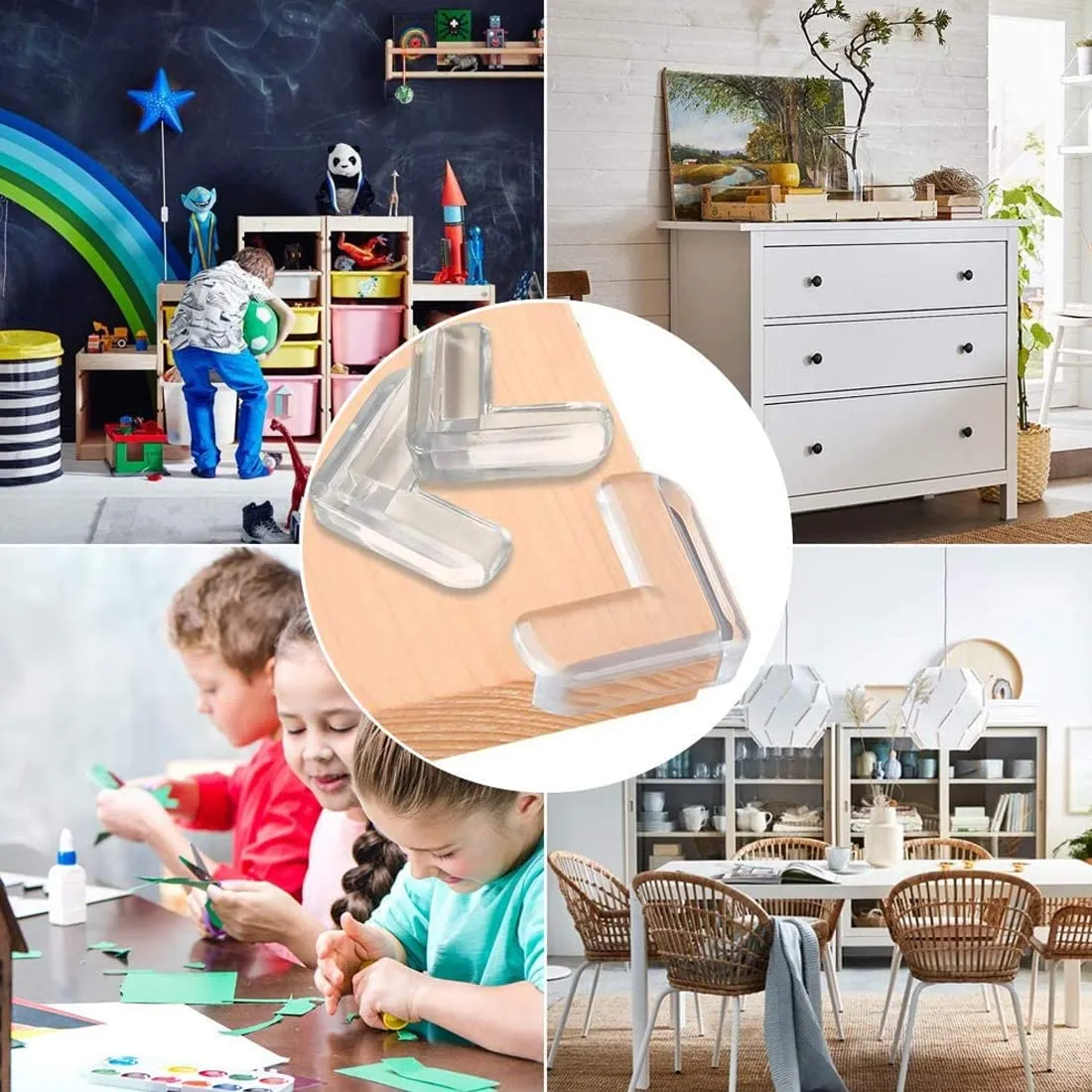 WeddHuis Paraspigoli Bambini Trasparenti in Silicone, 6 Pezzi - immagine 6
