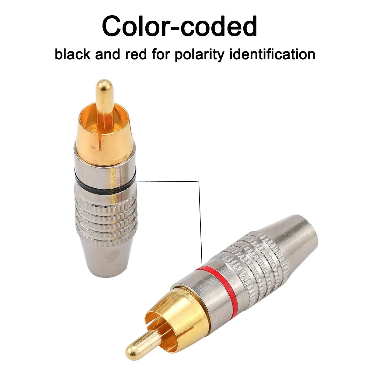 Greluma 14 Connettori RCA Maschio senza Saldatura Placcati in Oro - immagine 4