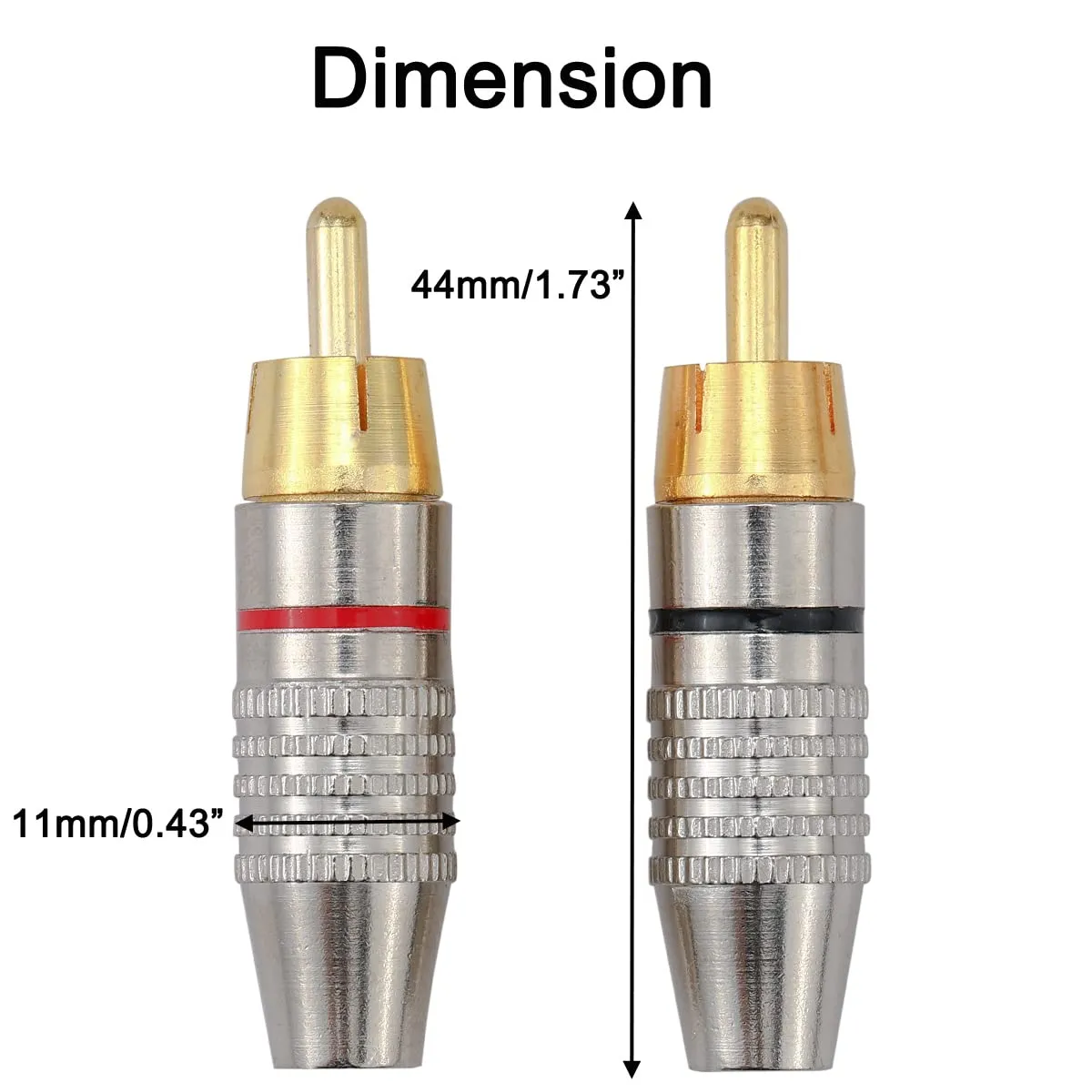 Greluma 14 Connettori RCA Maschio senza Saldatura Placcati in Oro - immagine 6