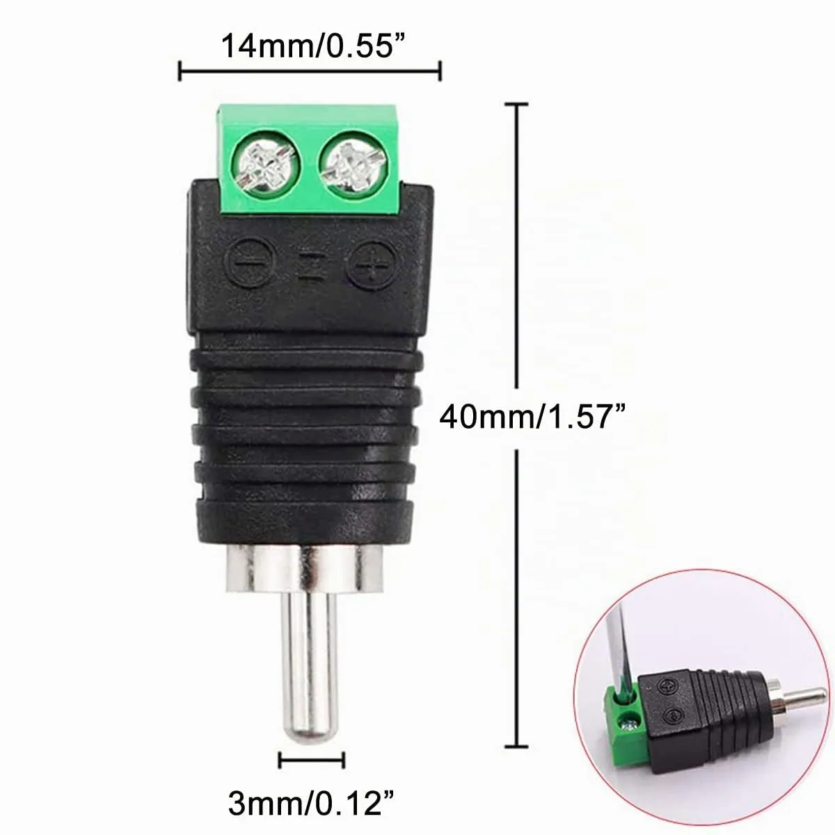 Greluma Connettori RCA a Vite per Cavo Altoparlante, Tipo senza saldatura, 15 Pezzi - immagine 6