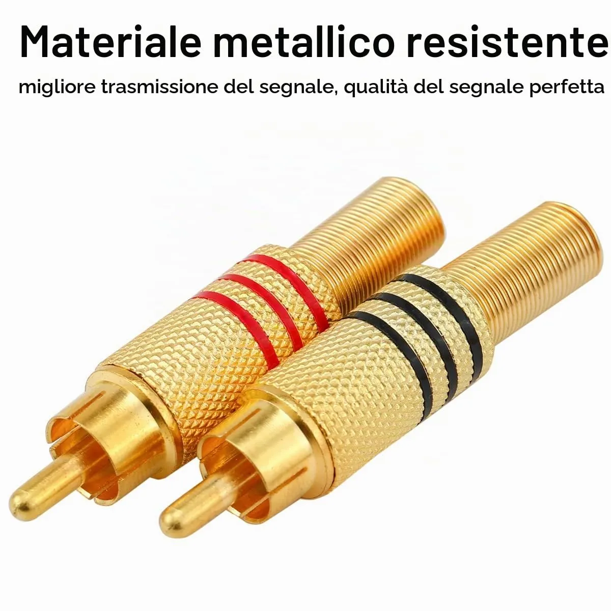 Greluma Connettori a spina RCA placcati in oro, adattatori audio video maschio per cavo coassiale, 14 pezzi - immagine 2