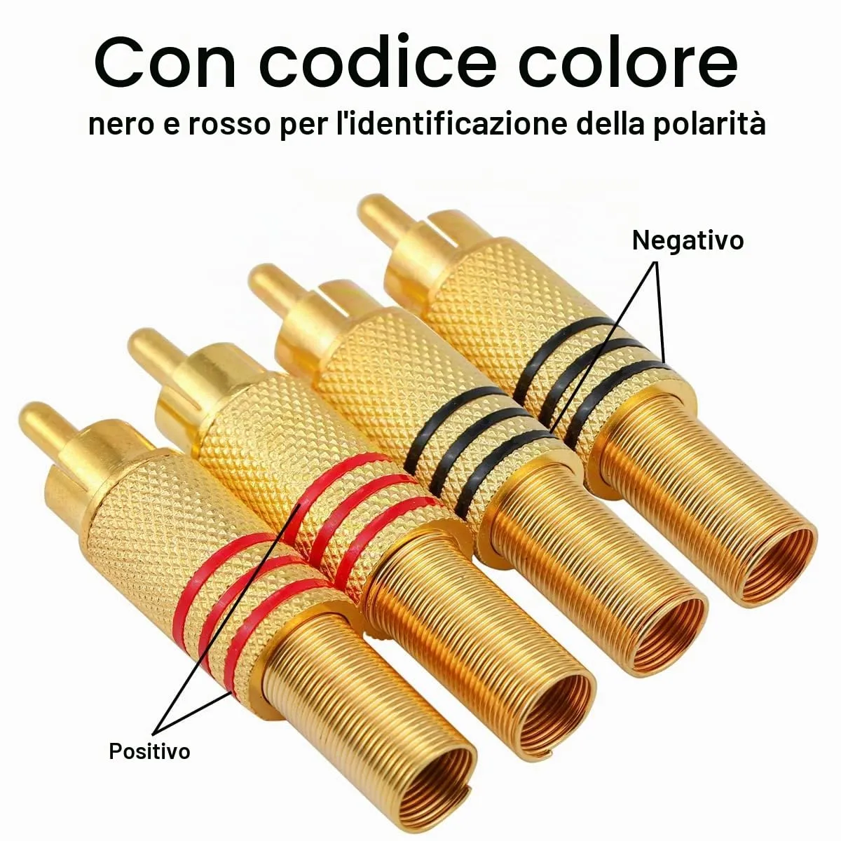 Greluma Connettori a spina RCA placcati in oro, adattatori audio video maschio per cavo coassiale, 14 pezzi - immagine 4