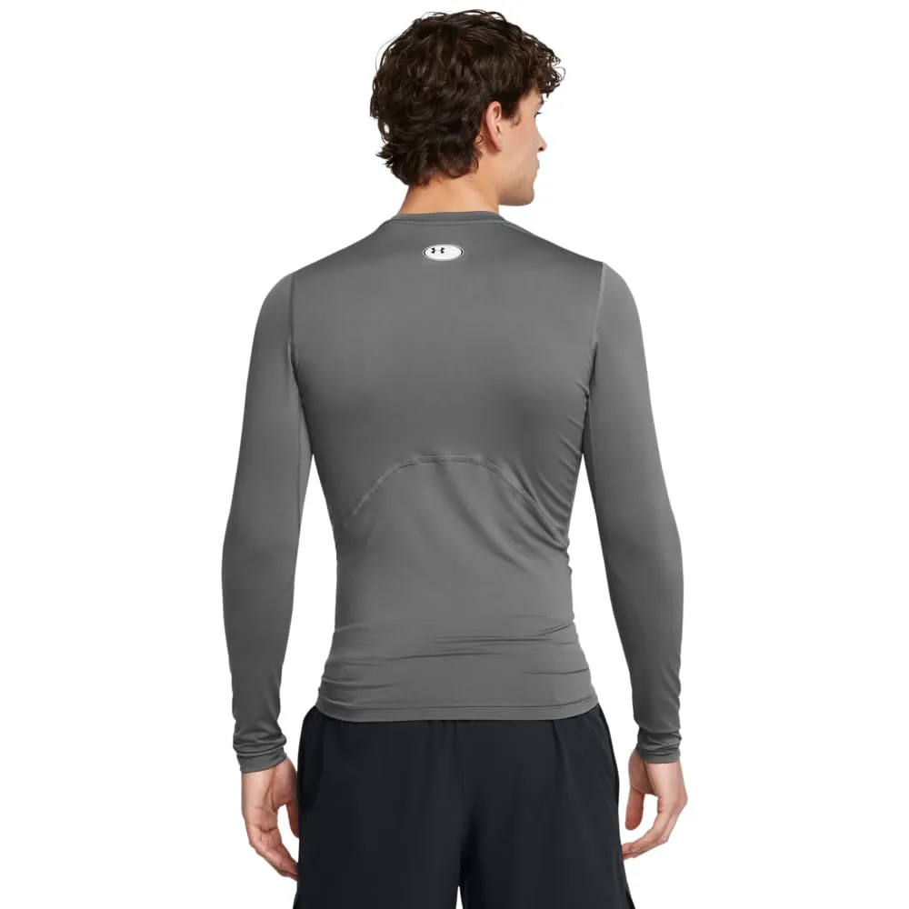 Under Armour HeatGear Armour Compression Long Sleeve - Castlerock/White, XS - immagine 2
