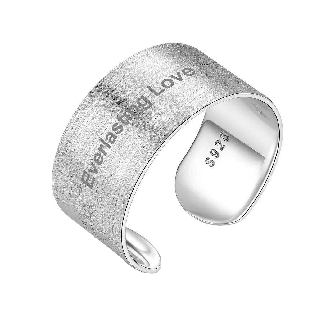 PROSILVER Anello Argento 925, Larghezza 10mm, Taglia Regolabile 12-27 - immagine 1