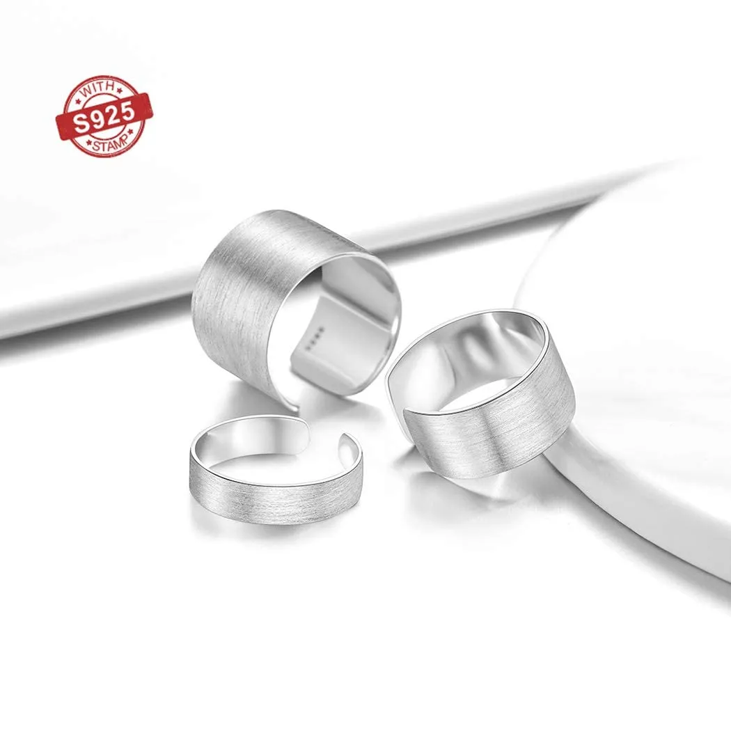 PROSILVER Anello Argento 925, Larghezza 10mm, Taglia Regolabile 12-27 - immagine 4