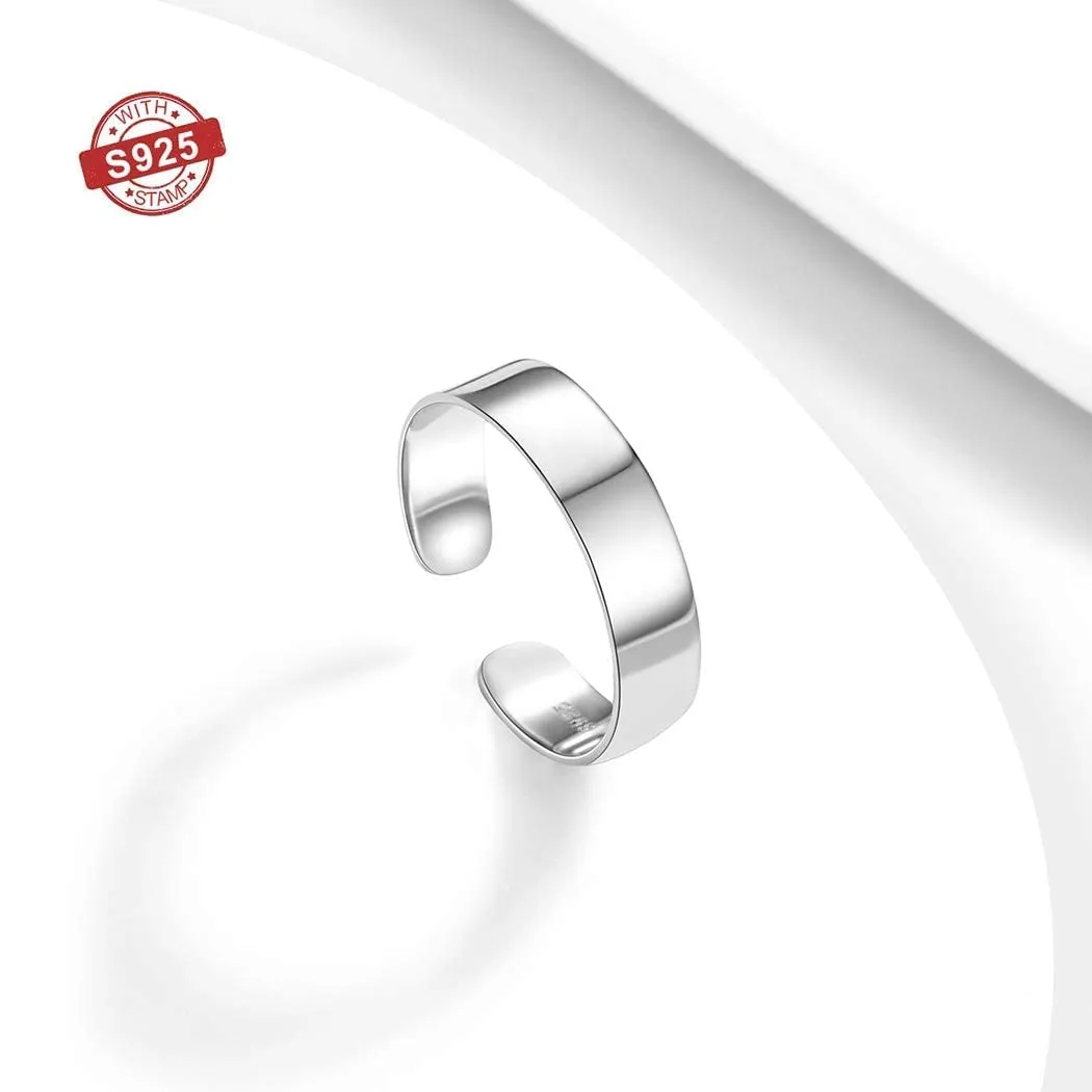 PROSILVER Anello Argento 925, Larghezza 5mm, Aperto Regolabile Unisex - immagine 5