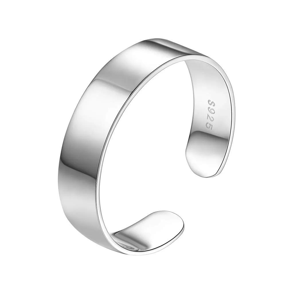 PROSILVER Anello Argento 925, Larghezza 5mm, Aperto e Regolabile (Taglia 12-27) per Donna e Uomo - immagine 1