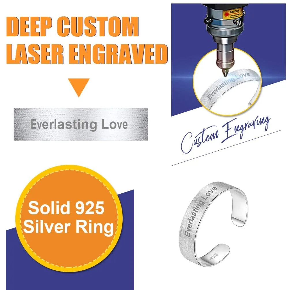 PROSILVER Anello Argento 925, Larghezza 5mm, Taglia Regolabile 12-27 - immagine 2
