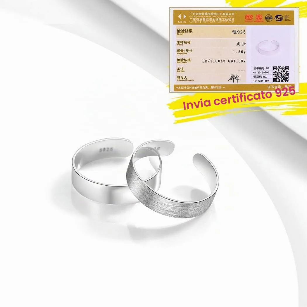 PROSILVER Anello Argento 925, Larghezza 5mm, Taglia Regolabile 12-27 - immagine 6
