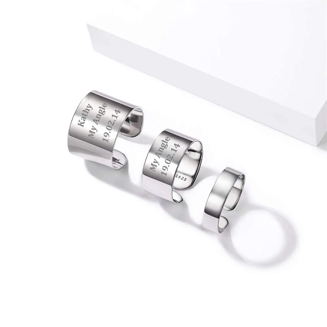 PROSILVER Anello in Argento 925, Larghezza 10mm, Taglia Regolabile 12-27 - immagine 6