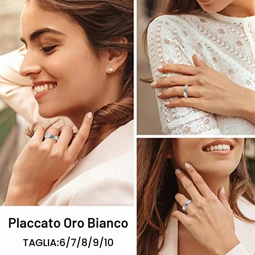 QKEPCY Anello Antistress Nodo in Acciaio Inossidabile Fidget Ring Spinner per Donna - immagine 3