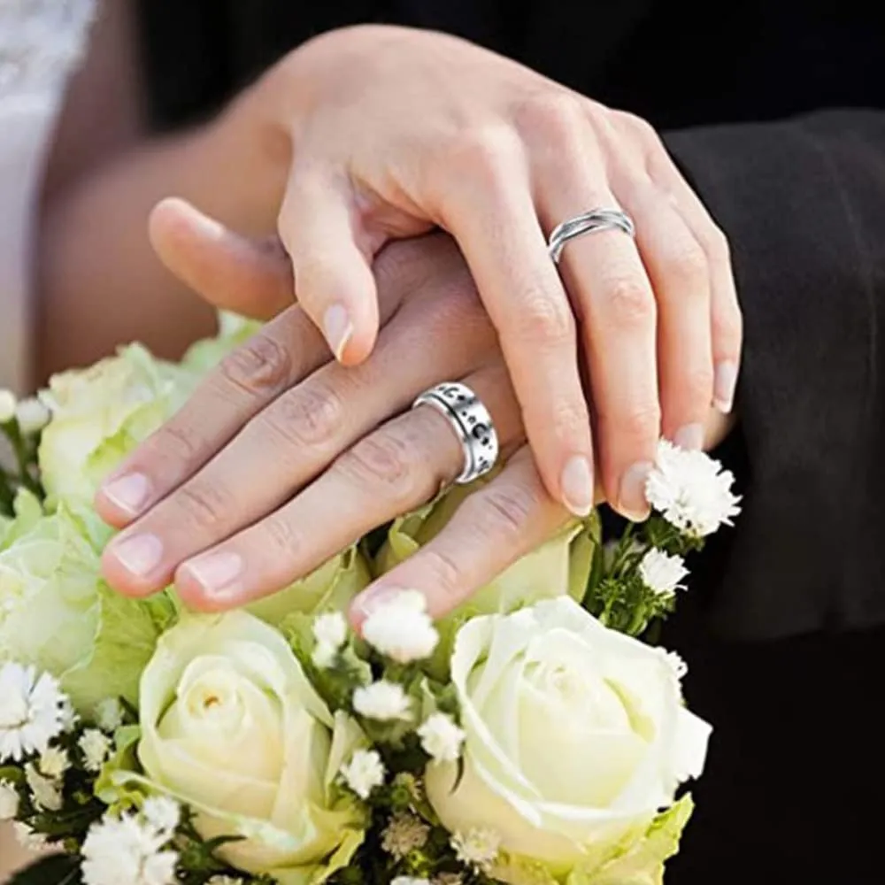 QKEPCY Anello Antistress Intrecciato Nodo in Acciaio Inossidabile, Fidget Ring Spinner per Donna - immagine 5