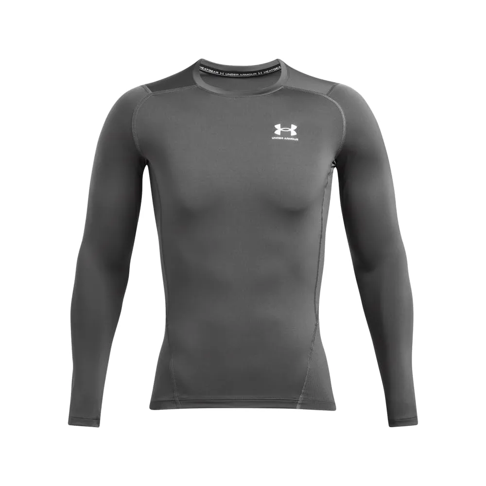 Under Armour HeatGear Armour Compression Long Sleeve, Castlerock/White, L - immagine 3