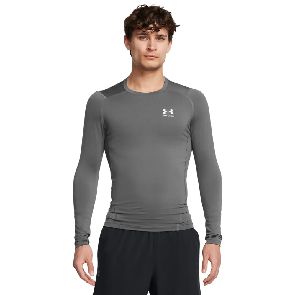 Under Armour HeatGear Armour Compression Long Sleeve, Castlerock/White, XL - immagine 1
