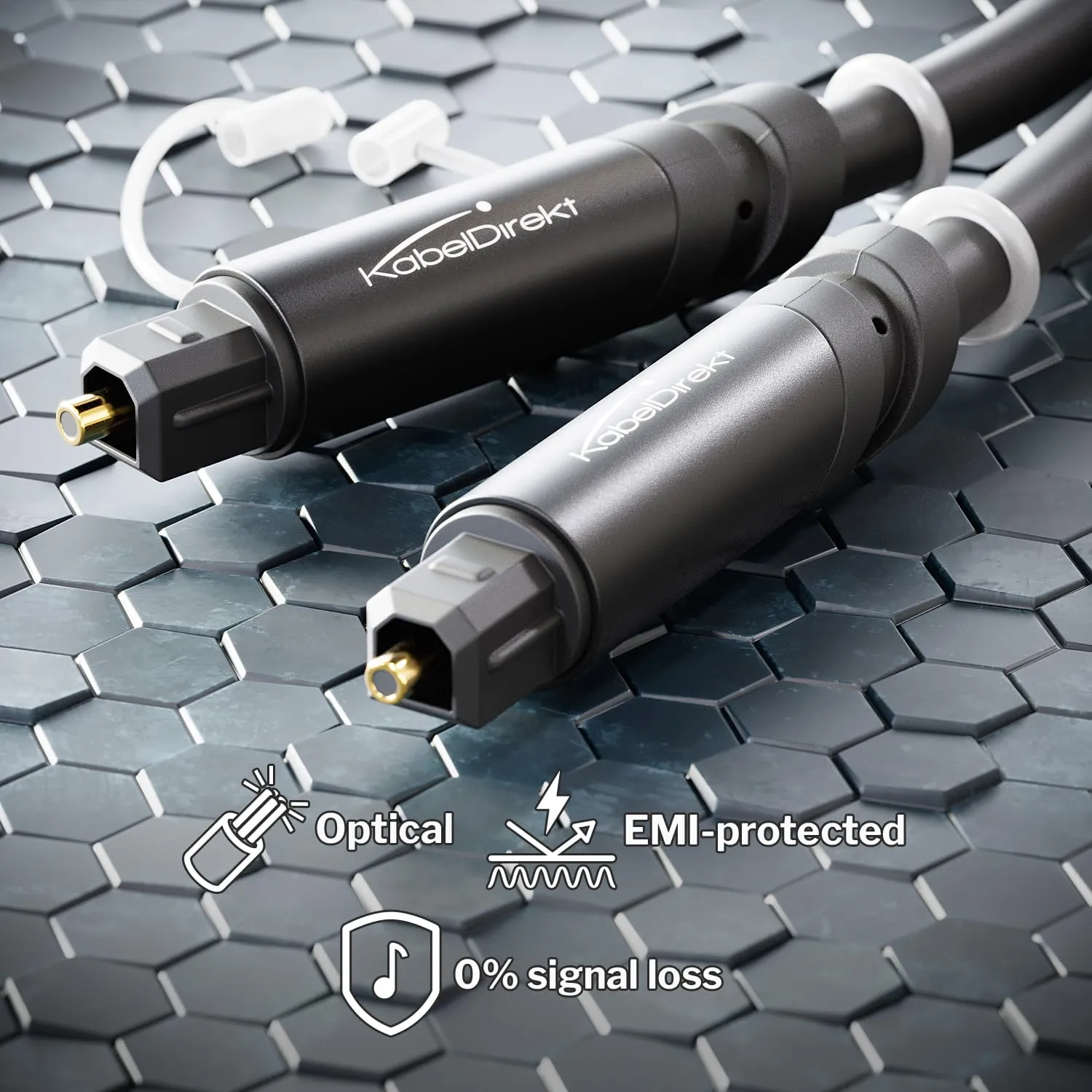 KabelDirekt TOSLINK Cable, 10m, Black - immagine 2