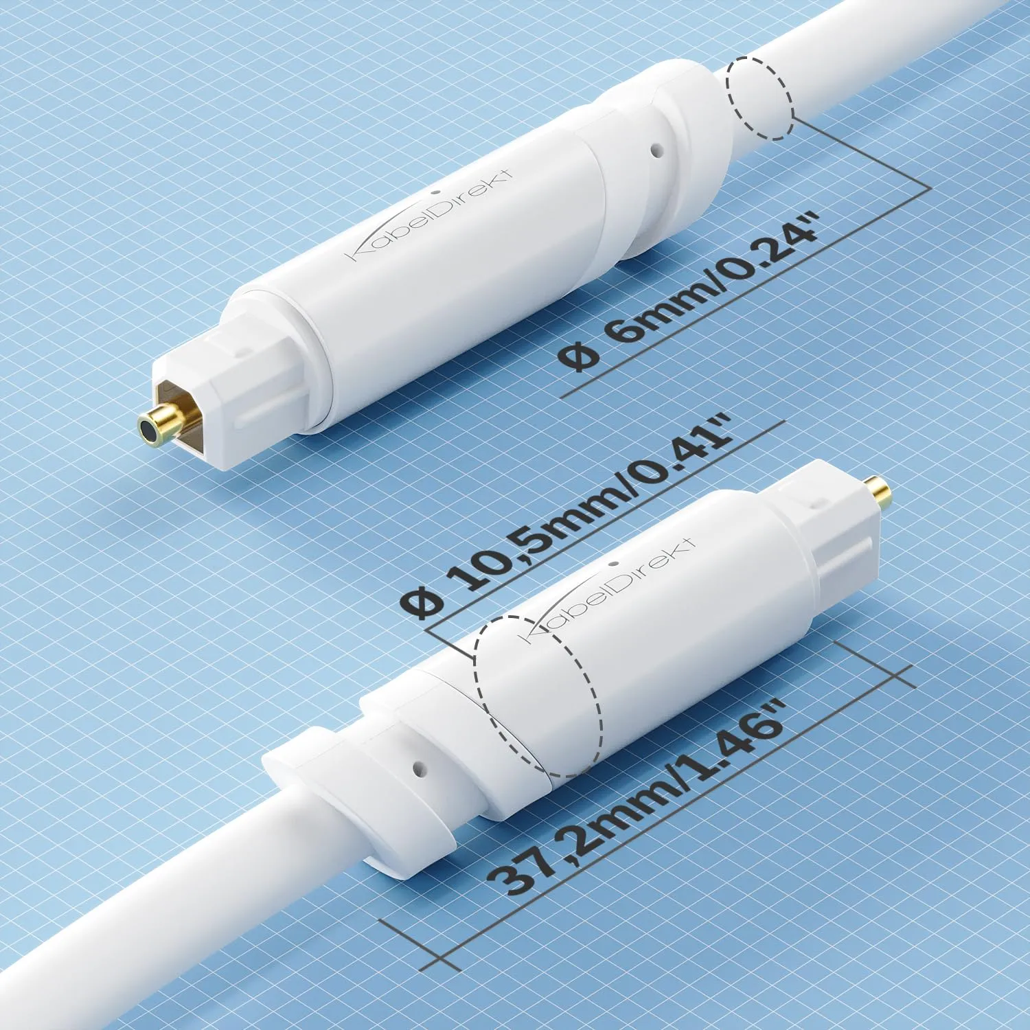 KabelDirekt TOSLINK Cable, 1.5m, White - immagine 5