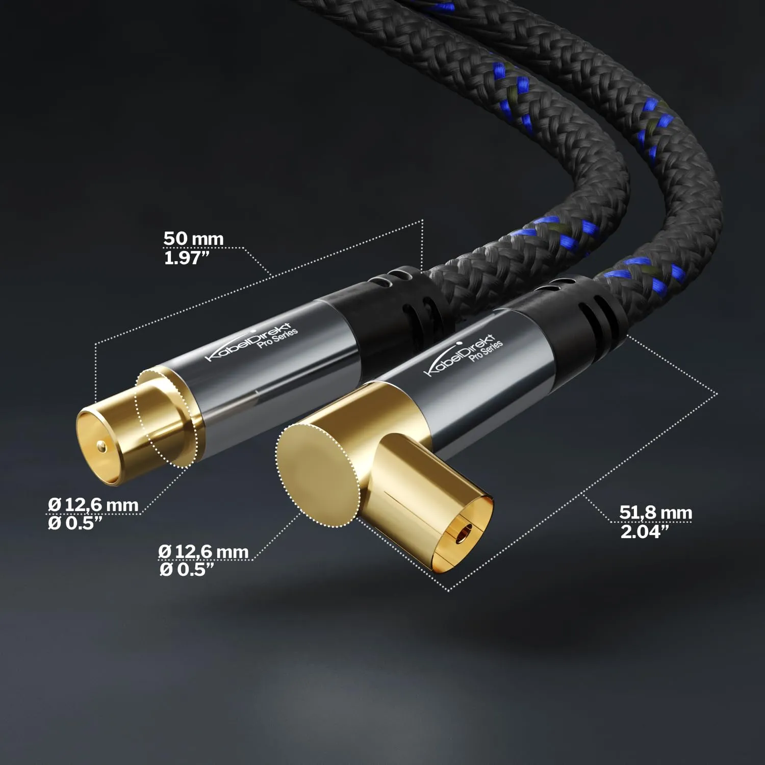 KabelDirekt Antenna TV Cable 4K, 0.5m, 90° - immagine 6