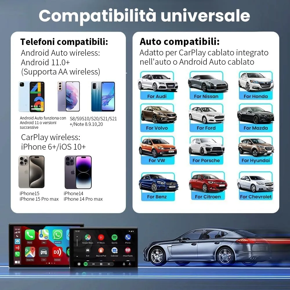 Carlinkit 5.0 2-in-1 Wireless CarPlay and Android Auto Adapter, Version 2026, CPC200-2air - immagine 5