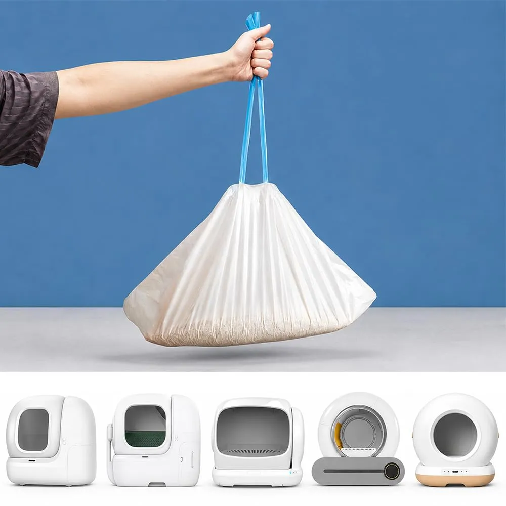 RMAN Sacchetti Lettiera Gatto con Maniglia, 90 pezzi, 500 x 450 mm - immagine 3
