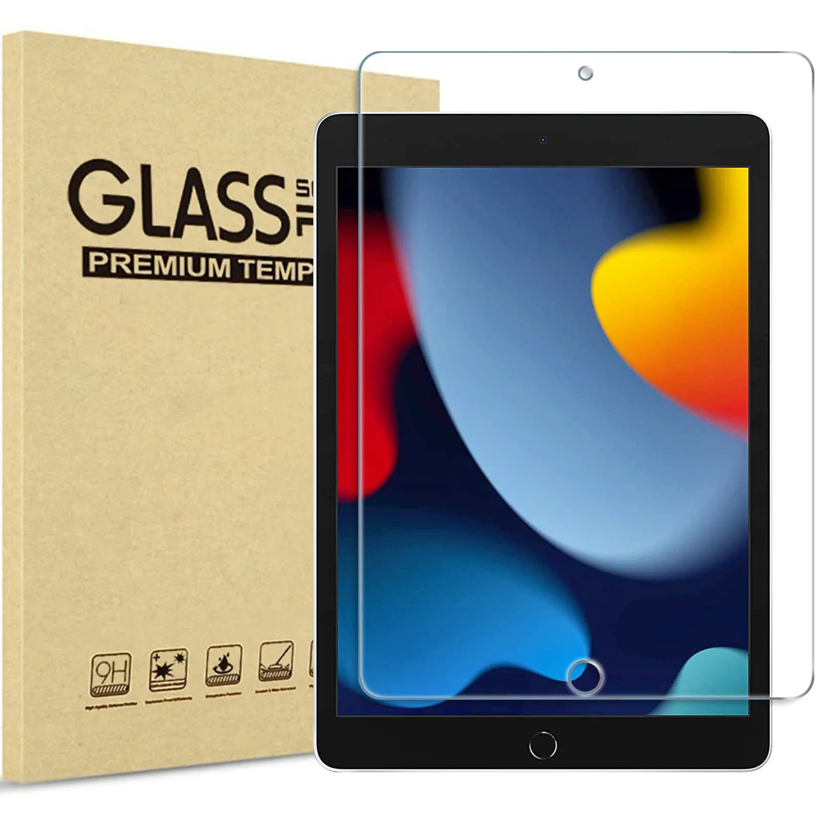 ProCase Pellicola Protettiva in Vetro Temperato per iPad 9 2021, iPad 8 2020, iPad 7 2019 10.2 Pollici, 1 Pezzo - immagine 1