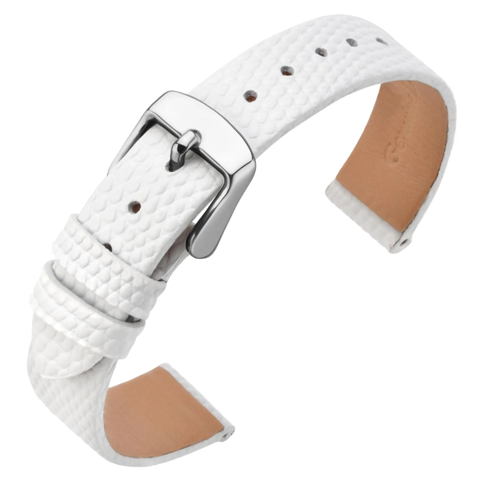 ANNEFIT Cinturino in Pelle 13mm per Orologi Donna, Fibbia in Acciaio Inossidabile Argento (Bianca) - immagine 1