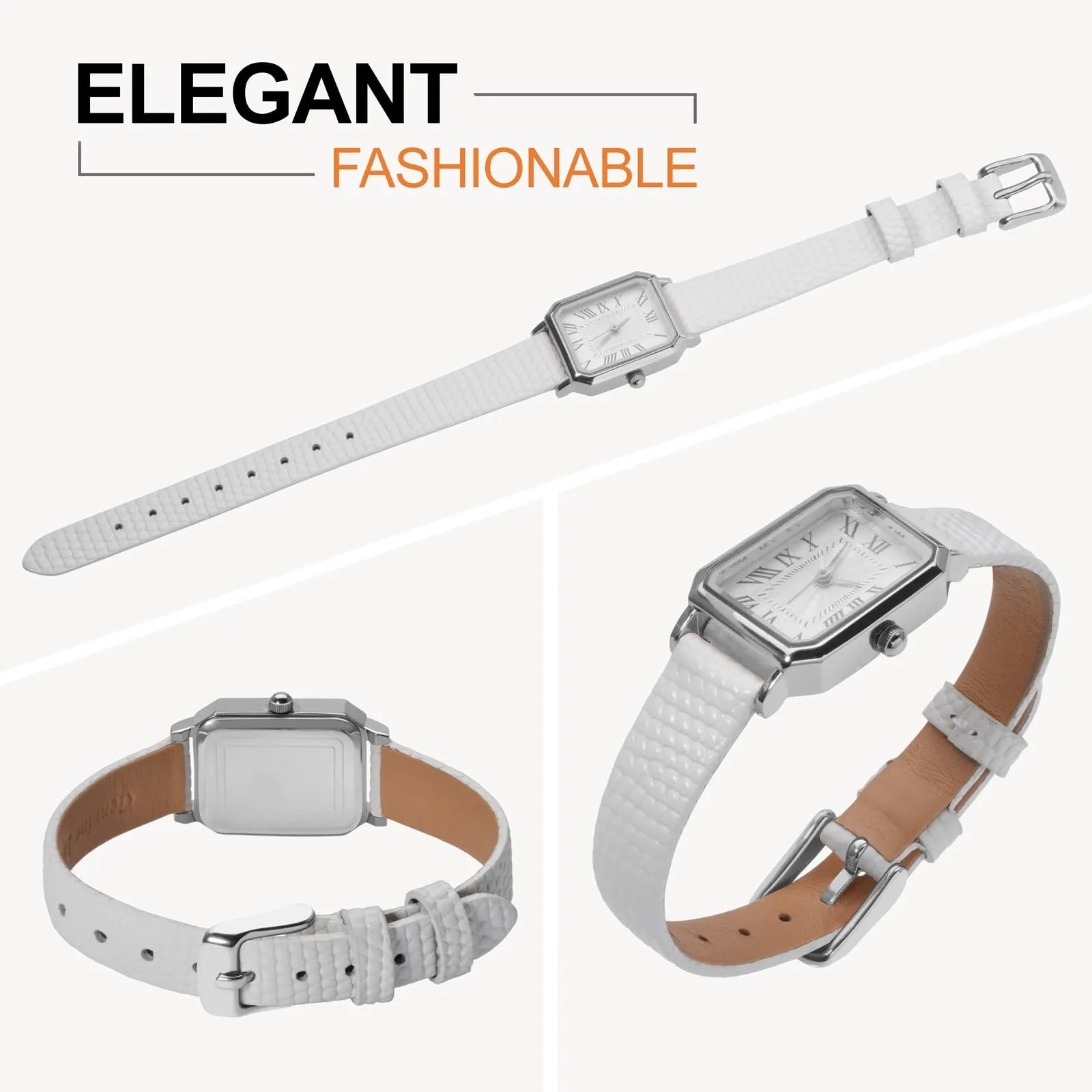 ANNEFIT Cinturino in Pelle 13mm per Orologi Donna, Fibbia in Acciaio Inossidabile Argento (Bianca) - immagine 8