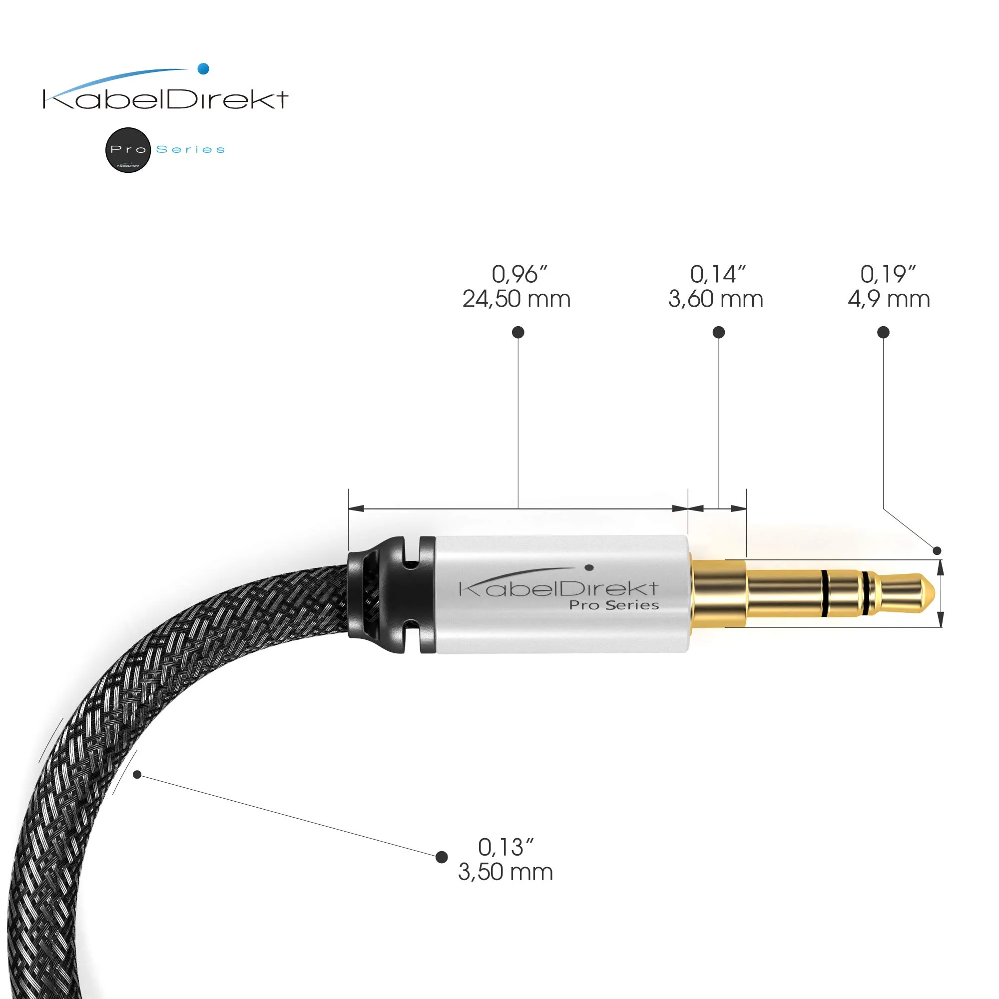 KabelDirekt Cavo Aux Jack 3,5mm, 1,5m, Nero - immagine 2