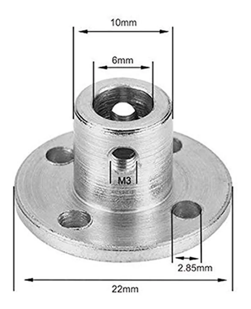winwill Flange Coupling Connector con guida rigida, 6 mm, 4 pezzi - immagine 2