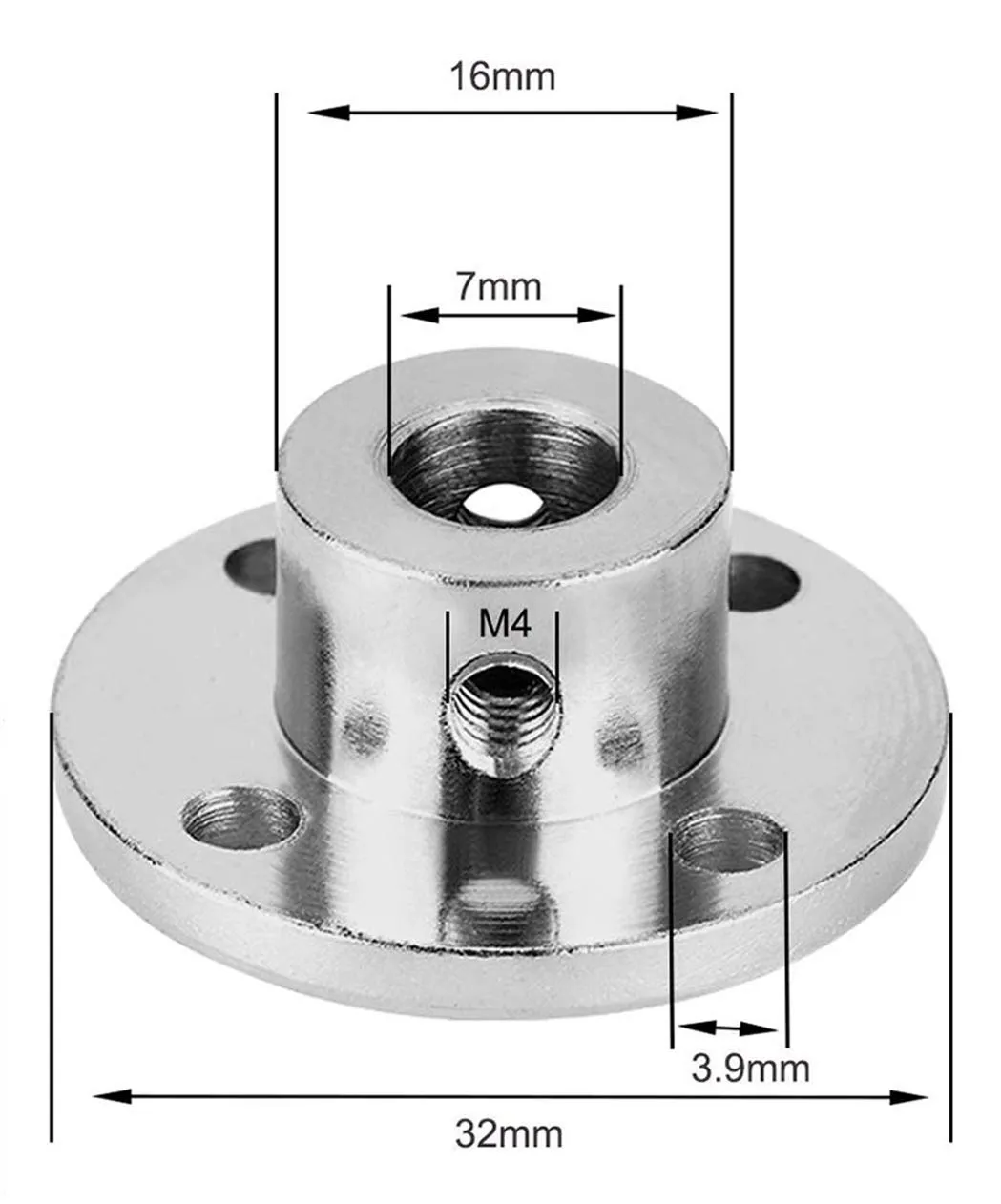 winwill Flange Coupling Connector with Rigid Guide, 7mm, for RC Model Motors (4 pieces) - immagine 3