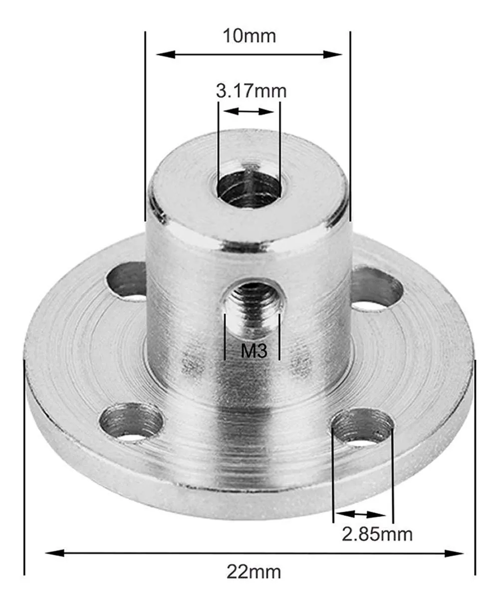 winwill Flange Coupling Connector 3.17 mm per Motori Modellini Radiocomandati, Set da 4 - immagine 3