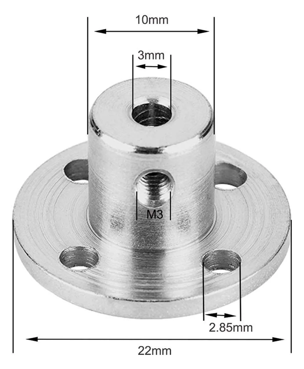 Winwill Flange Coupling Connector 3mm for RC Model Motors (4 Pieces) - immagine 3