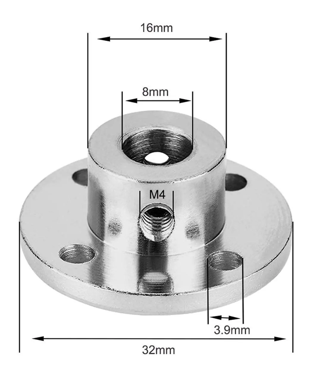 winwill Flange Coupling Connector 8mm per alberi di modellini radiocomandati, set da 4 pezzi - immagine 2